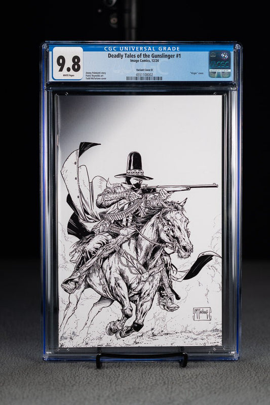 Deadly Tales of the Gunslinger Spawn 1 – Todd McFarlane – B&W Virgin 1:50 Incentive – Cover D – CGC 9.8 | Meyer’s Parrot Comics