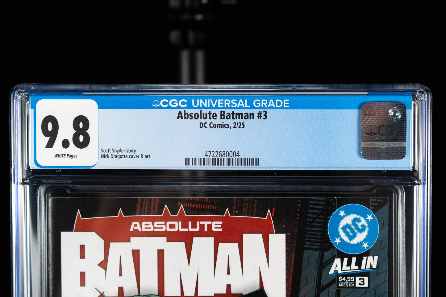 Absolute Batman #3 — CGC 9.8 — 1st Print  — Nick Dragotta — Cover A